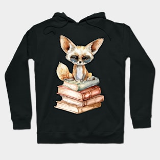 Fennec Fox And Books Hoodie